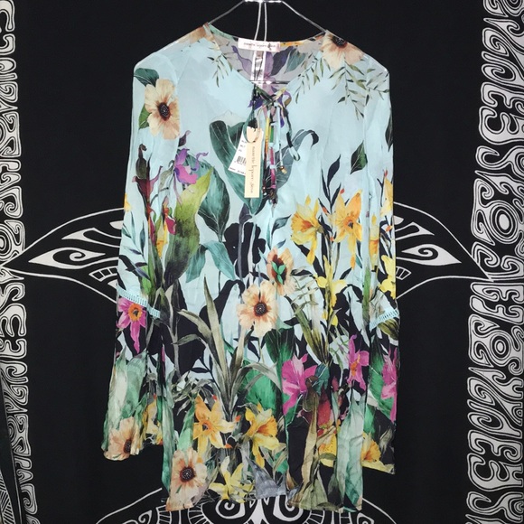 Nanette Lepore Swim coverup flower print new Sz XS - Picture 1 of 6